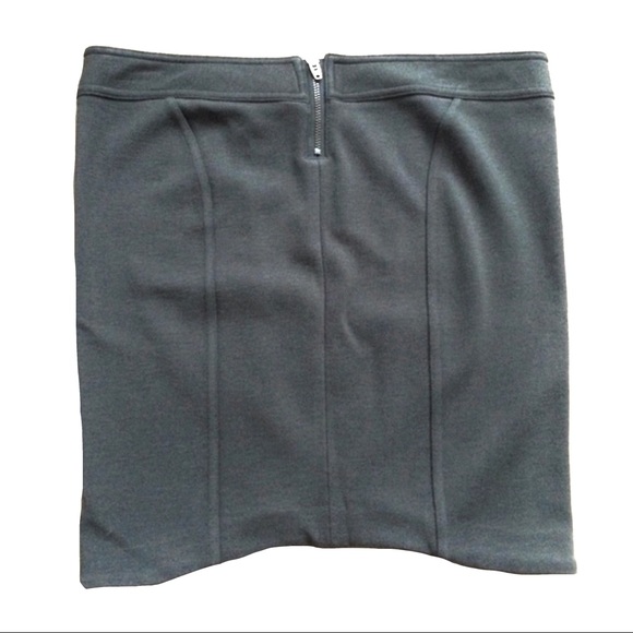 Helmet Lang Olive/Taupe Seamed Zipper Mini Skirt S - Picture 4 of 8